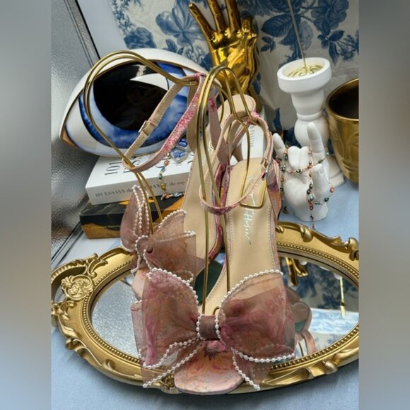 🆕 BETSEY JOHNSON 🧿 NWOB Fawn Slingback Sandal, Pink Floral - Sz US 7.5 - Picture 10 of 15